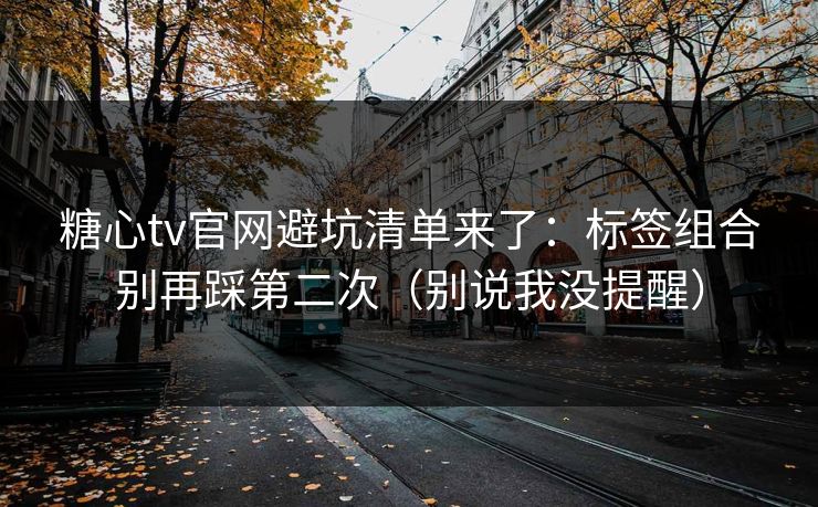 糖心tv官网避坑清单来了：标签组合别再踩第二次（别说我没提醒）  第1张