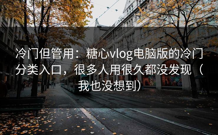 冷门但管用：糖心vlog电脑版的冷门分类入口，很多人用很久都没发现（我也没想到）  第1张