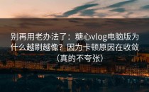 别再用老办法了：糖心vlog电脑版为什么越刷越像？因为卡顿原因在收敛（真的不夸张）