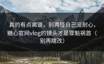 真的有点离谱，别再怪自己没耐心，糖心官网vlog的镜头才是罪魁祸首（别再瞎改）
