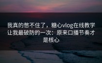 我真的憋不住了，糖心vlog在线教学让我最破防的一次：原来口播节奏才是核心