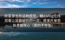你要是也有这种感觉，糖心vlog在线观看让我最破防的一次：原来片单思路才是核心（真的不夸张）